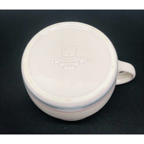 PFALTZGRAFF Stoneware Aura Pink Blue Band Creamer Bowl Cup Coffee Tea Design A1 - Picture 5 of 6